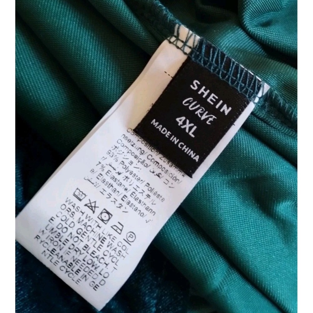 SHEIN Plus Size Green Velvet Cowl Neck Maxi Dress Sleeveless Party Christmas 4XL - Picture 4 of 5
